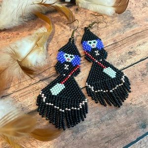 witches beaded earring